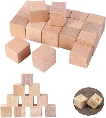 Produktbild von Holzwürfel Miniatur Dobbelsteine Knutselmaterial