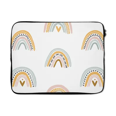 Produktbild von MuchoWow® Laptop Hülle 17 Zoll Laptoptasche Mädchen - Design - Regenbogen - Kind - Zipper - Schutzabdeckung