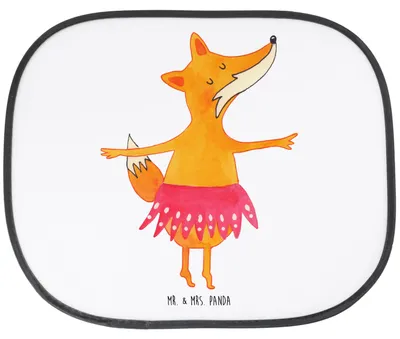 Produktbild von Mr. & Mrs. Panda Sonnenblende Auto Fuchs Ballerina - Weiß - Geschenk, Elegant, Sonnenschutz, Autoscheiben, Geburtstag, saugnapf, Ballett, Seitenscheibe