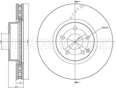 Produktbild von 2x METELLI Bremsscheibe 23-1026C passend für MERCEDES-BENZ E-Klasse Coupe (C207)