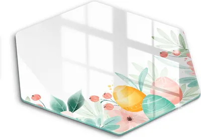 Produktbild von Glasschneideplatte - Herdabdeckplatte - Hexagon 40 cm -Schneidebrett - Spritzschutz - Ostern Ostereier