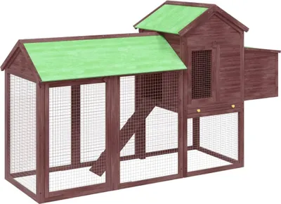 Produktbild von vidaXL Hühnerstall Mokka 193x65x117 cm Massivholz Kiefer