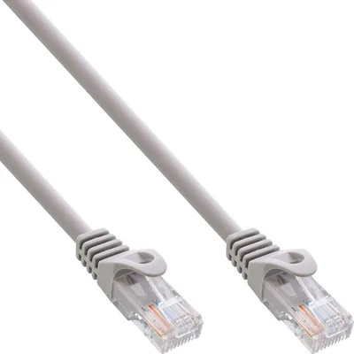 Produktbild von InLine Patchkabel, U/UTP, Cat.5e, grau, 1m, 1 m, Cat5e, U/UTP (UTP), RJ-45, RJ-45, Grau