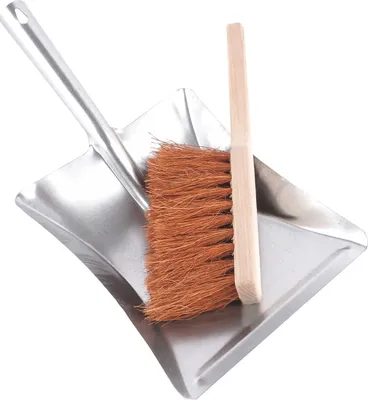 Produktbild von BAUSTER® Kokos Kehrgarnitur mit Holzbesen und Metallschaufel Naturborsten Besen Schaufel