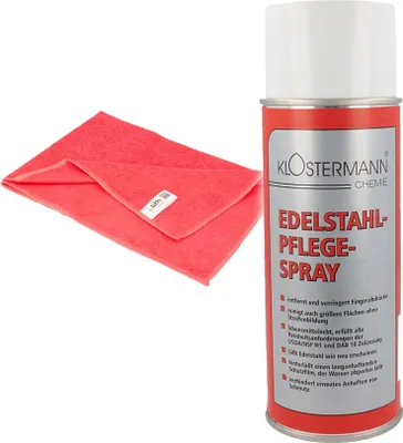 Produktbild von tecuro Edelstahlpflege-Spray 400 ml - 3501 inkl. Mikrofasertuch
