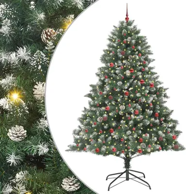 Image de vidaXL Arbre de Noël artificiel avec 300 LED avec support Vert 240 cm