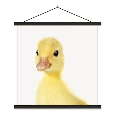 Produktbild von MuchoWow® Textilposter Ente - Küken - Süß - Kinder - Mädchen - Jungen 60x60 cm mit schwarzem Rahmen - Posteraufhänger