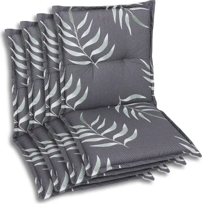 Produktbild von GO-DE Textil, Sesselauflage Niederlehner, 4er Set, Farbe: anthrazit, Maße ca.: 100 cm x 50 cm x 7 cm, Rückenhöhe: 52