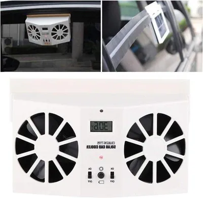 Immagine prodotto di Ventilatore solare portatile bianco per auto