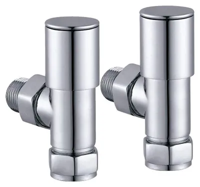 Ventil-Set für Handtuchheizkörper, Chrom, 2 Stück, 1/2 Zoll