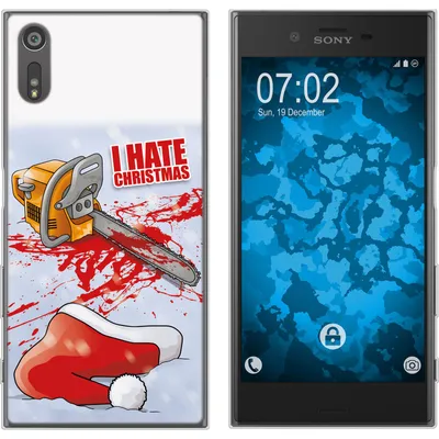 Produktbild von PhoneNatic Case kompatibel mit Sony Xperia XZs Silikon-Hülle X Mas Weihnachten Hate X-Mas M8