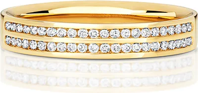 Produktbild von 18 Karat (750) Gold 54mm Flach Court Form Diamant Trauring/Ehering/Hochzeitsring Brillant-Schliff 0.22 Karat HI - SI, 50 (15.9); TRS3827318KYRSK