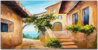 Produktbild von Coloray Bild aus Leinwand 140x70 Leinwand Dekoration - Gebäude Meer