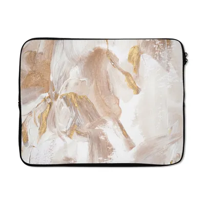 Produktbild von MuchoWow® Laptop Hülle 17 Zoll Laptoptasche Farbe - Gold - Chic - Zipper - Schutzabdeckung