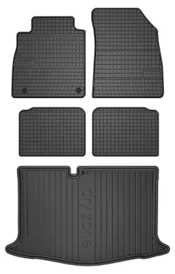 Productafbeelding van Rubberen automatten + kofferbakmat voor Nissan Micra K14 2017-2022 (hatchback) – 5-delig, zwart, op maat – Wielganizator SolidPRO