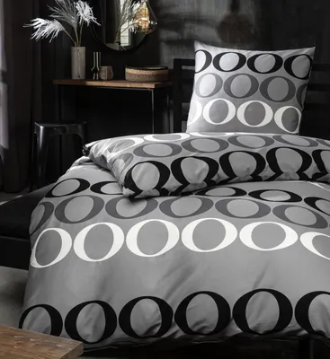 Produktbild von Janine Bettwäsche PALERMO Mako-Satin BL 155x220 cm grau Bettbezug Bettzeug