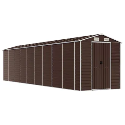Image de Abri de jardin marron 191x810x198 cm acier galvanisé