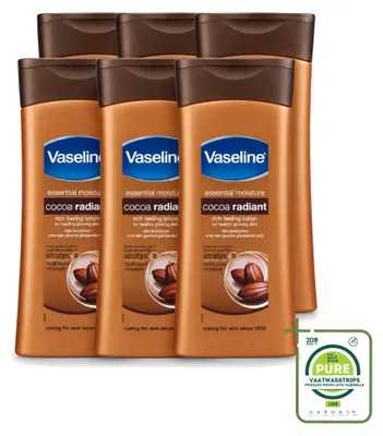 Imagen del producto de 6 unidades de Loción Corporal de Cacao Vaseline - 400 ml - Paquete grande