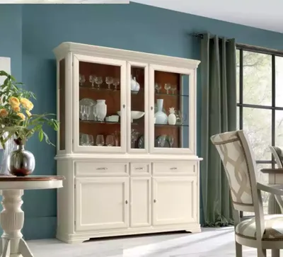 Image de Vitrine salle à manger buffet bois meuble salon buffet verre armoire