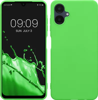 Produktbild von kwmobile Handyhülle für Samsung Galaxy A06 Hülle - TPU Case - Kabelloses Laden - Schutzhülle Cover in Limettengrün
