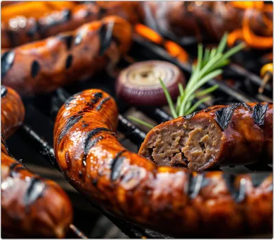 Produktbild von Spritzschutz Herdabdeckplatte Schneidebrett aus Glas Grillwurst B B Q 1-Teilig (60x52cm)