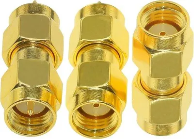 Obrázek produktu pro Sada adaptérů SMA pro bezdrátové prodloužení routeru – konvertor RP SMA na zástrčku – balení po 3 kusech