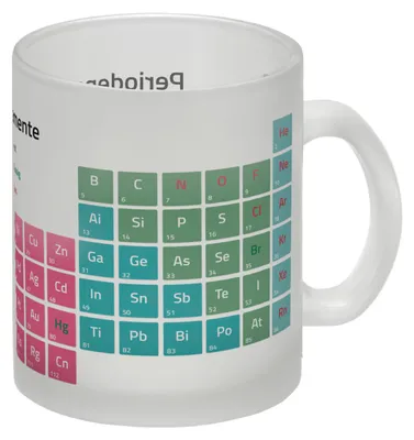 Produktbild von Glas Tasse mit Periodensystem der Elemente Motiv
