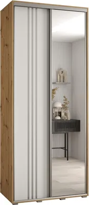 Produktbild von MEBLE KRYSPOL Davos 7 Schrank, zwei Türen - 235,2x120x60 cm - Artisan Weiß Silber