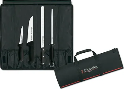 Produktbild von Professionelles Set zum Schneiden von Schinken mit 3 Messern + Wetzstahl