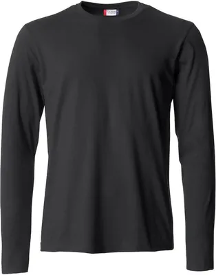 Produktbild von Uni Langarm Basic T-Shirt mit enger Passform und 145 g/m² Stoffgewicht