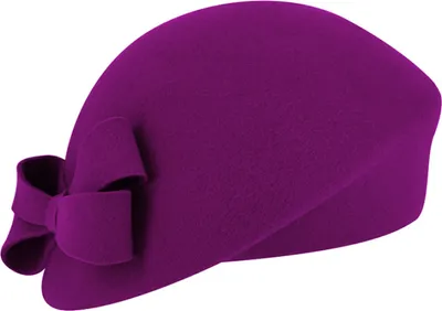Fiebig schicker asymmetrischer Pillbox-Filzhut mit Schleife in rot