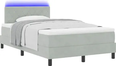 Obrázek produktu pro Postel s boxspringem s matrací Světle šedá 120 x 190 cm samet