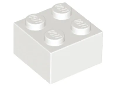 Image de 1 pièce LEGO, pièce c. 3003 en blanc (Blanc)