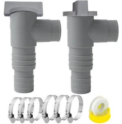 Immagine prodotto di Valvola di intercettazione per piscine, attacco per tubo da 32 mm, set da 2, in plastica