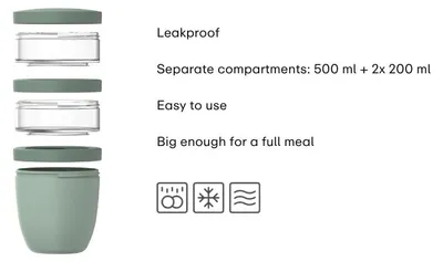 Productafbeelding van Ellipse lunchpot 3-delig 500 ml + 200 ml + 200 ml – Nordic sage