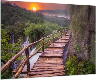 Produktbild von Bilder auf glas - Park Natur Wasser - 100x70cm - Glasbilder - Wandbilder - Kunstdruck - zum Aufhängen bereit - Wanddekoration aus Glas - Glas Bilder - Wandbild auf Glas - Einteilig - GAA100x70-3962