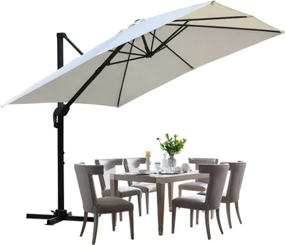 Obrázek produktu pro Bettizia slunečník osvětlení konzolový slunečník 300 cm zahradní slunečník pavilon UV50+ béžový