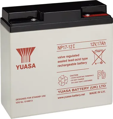 Zdjęcie produktu dla Yuasa NP17-12I, Ołowiany (VRLA), 12 V, 1 szt., Czarny, Biały, 5 lat(a), 20 h