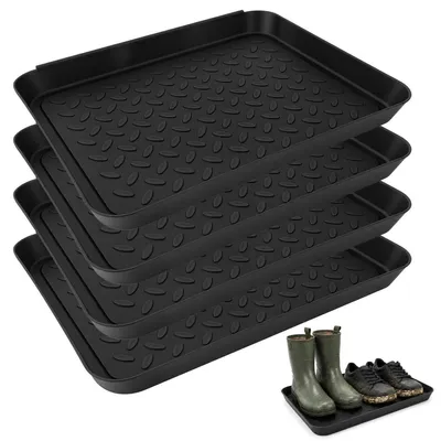 Zdjęcie produktu dla Zestaw 4 misek na zbieranie wody po butach, wykonanych z tworzywa sztucznego, wymiar 35x27x3 cm