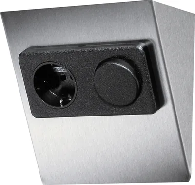 Produktbild von THEBO Type STS 889 Edelstahl Stekdosenelement / Steckdosenelement / Steckdose / Winkelsteckdose