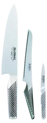 Produktbild von Global Messerset G-26115R: Kochmesser + Sandwichmesser + kleines Schälmesser
