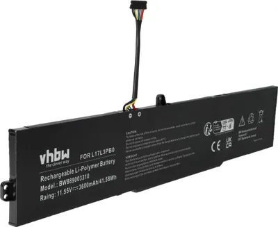 Produktbild von vhbw Akku Ersatz für Lenovo L17L3PB0, L17M3PB0, L17M3PB1, L17D3PB0, 5B10X65684, L17C3PB0, L17C3PG0 für Notebook (3600 mAh, 11,55 V, Li-Polymer)