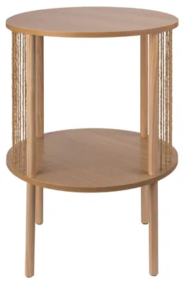 Produktbild von Livarno Beistelltisch Wohnzimmertisch Nachttisch zwei Ablageflächen rund holz