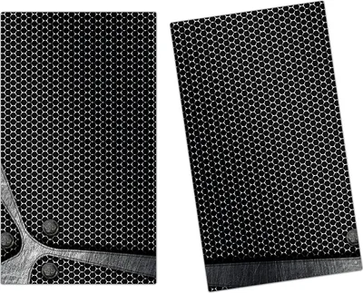 Produktbild von Spritzschutz Herdabdeckplatte Schneidebrett aus Glas 3D Metallhintergrund 2-Teilig (60x52cm)