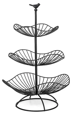 Produktbild von Obstkorb Etagere Obstschale - 3 Ebenen - Metall - 31 x 25 x 20 cm - Für Küche und Esszimmer