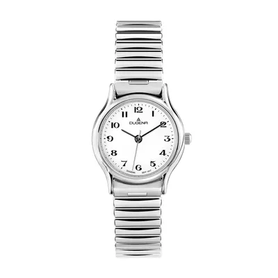 Obrázok produktu pre Dámske náramkové hodinky DUGENA 4460534 Vintage Comfort, quartz, biely ciferník, puzdro z nehrdzavejúcej ocele, minerálne sklo, remienok z nehrdzavejúcej ocele, 3 tyče