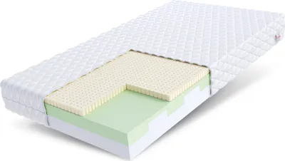 Produktbild von Matratze 120x200 cm BITONTO 7 Zonen H2 H3 Kaltschaum Latex HR-Schaum Höhe ca. 15 cm mit waschbarem Bezug Premium Jersey