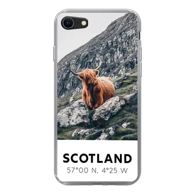 Produktbild von MuchoWow® Handyhülle Schutzhülle Hülle für iPhone 8 Schottland - Schottische Highlander - Berge Silikon Softcase Handy Hülle - Schutzhaube