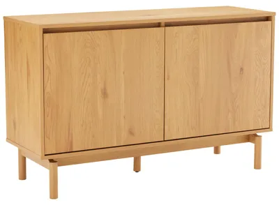 Produktbild von SARAH Buffet aus hellem Holz, 120x40x75 cm, mit 2 Türen/Schubladen, 150 kg Traglast
