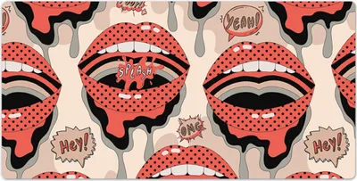 Produktbild von Laptop Schreibtischmatte - Mauspad - 120x60 cm - Tischunterlage - Retro Lippen